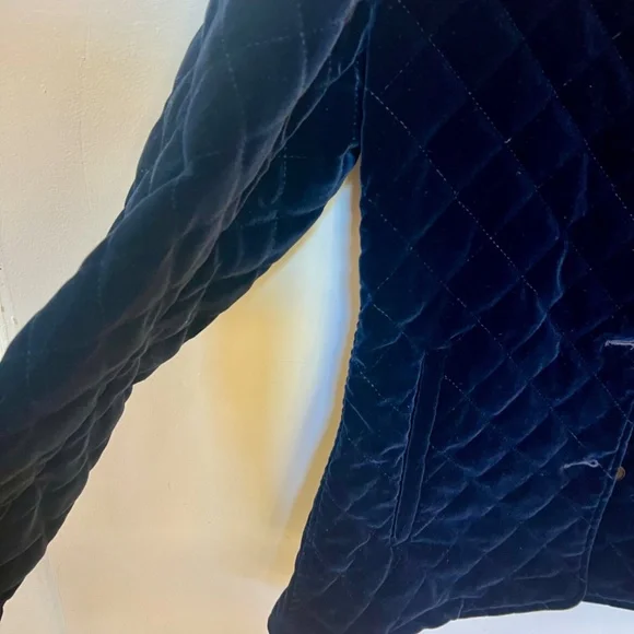 Midnight Blue Ralph Lauren Quilted Velvet Jacket - Picture 2 of 4